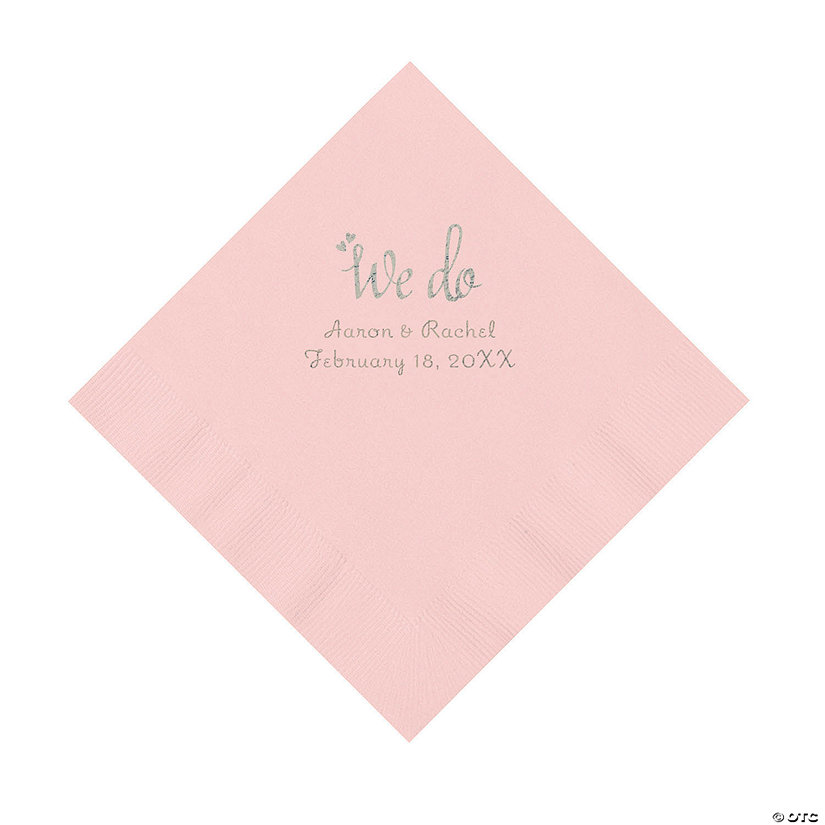 Pink We Do Personalized Napkins with Silver Foil - Luncheon Image Thumbnail