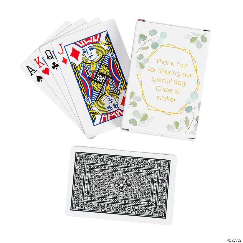 Playing Cards with Eucalyptus Personalized Box - 12 Pc. Image