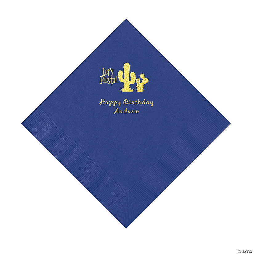 Purple Fiesta Personalized Napkins with Gold Foil - 50 Pc. Luncheon Image Thumbnail