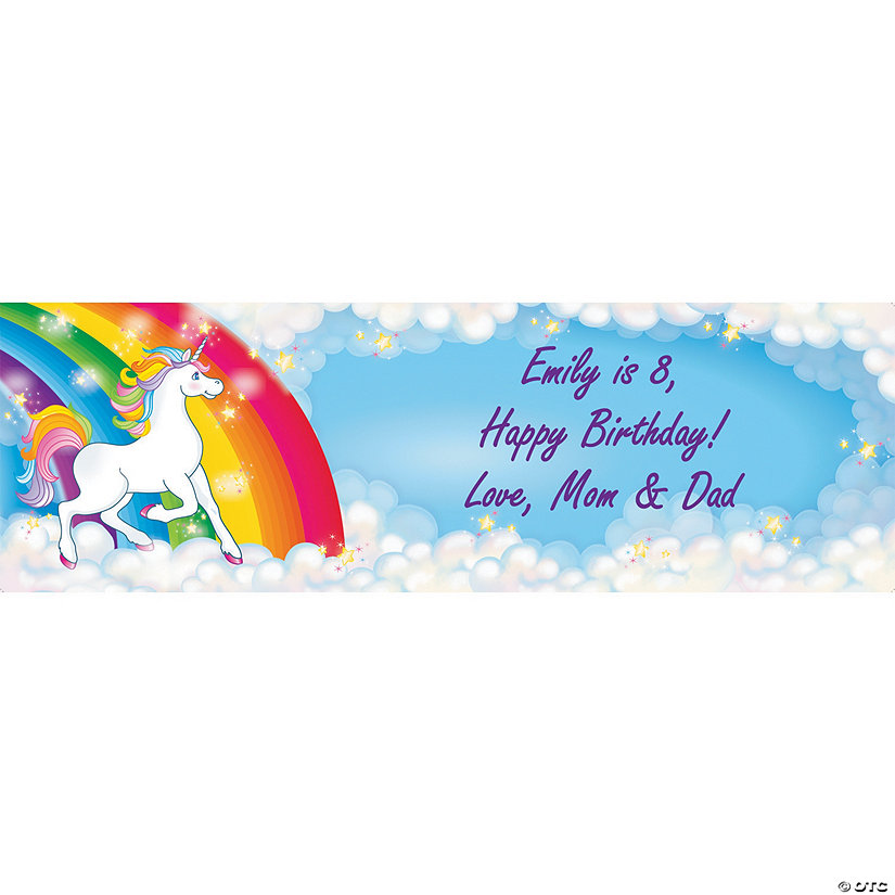 Rainbow Unicorn&#160;Party Custom Banner - Medium Image Thumbnail