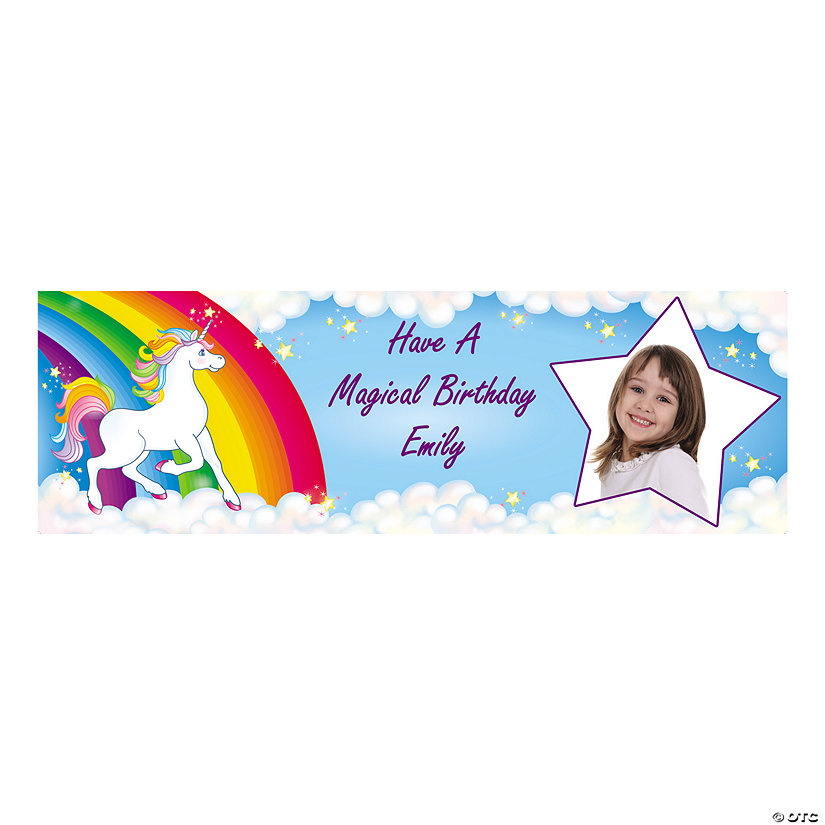 Rainbow Unicorn Photo Custom Banner - Medium Image Thumbnail