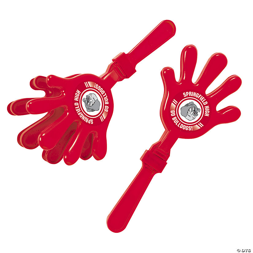 Red Team Spirit Custom Photo Hand Clappers - 12 Pc. Image