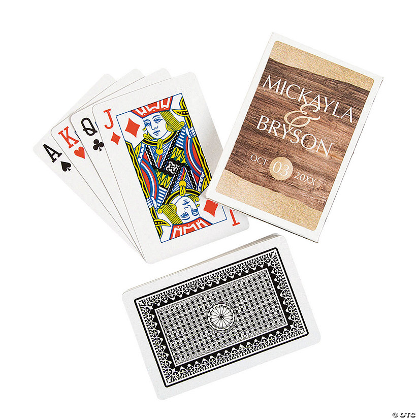 Rustic Wedding Playing Cards with Personalized Box - 12 Pc. Image Thumbnail