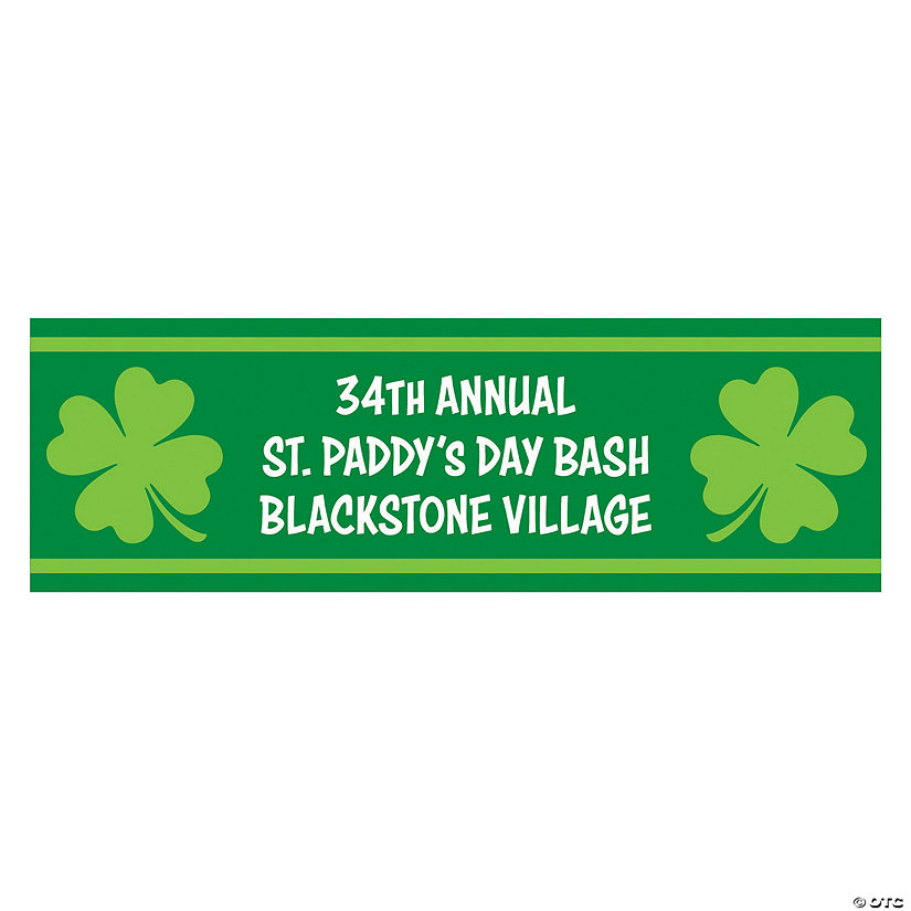 Shamrocks St. Patrick&#8217;s Day Custom Banner - Medium Image