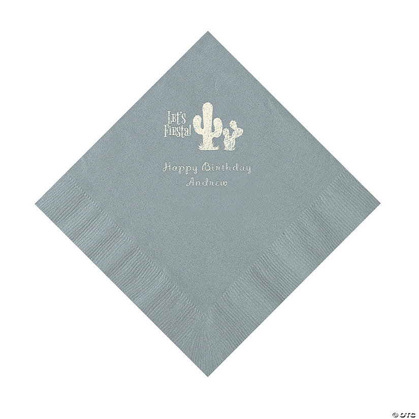 Silver Fiesta Personalized Napkins with Silver Foil - 50 Pc. Luncheon Image Thumbnail