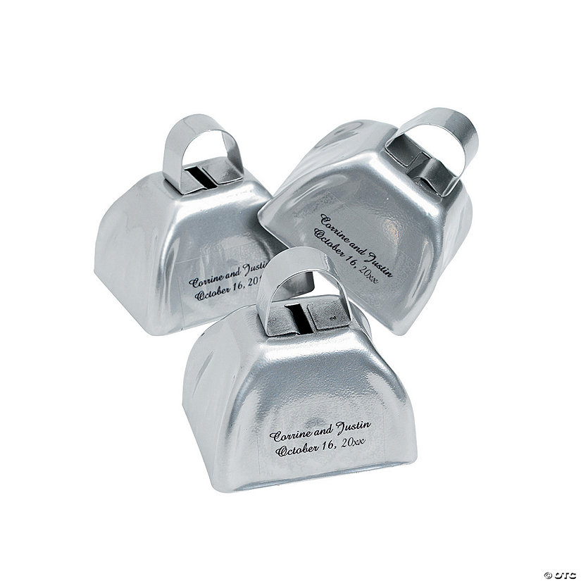 Silver Personalized Cowbells - 12 Pc. Image