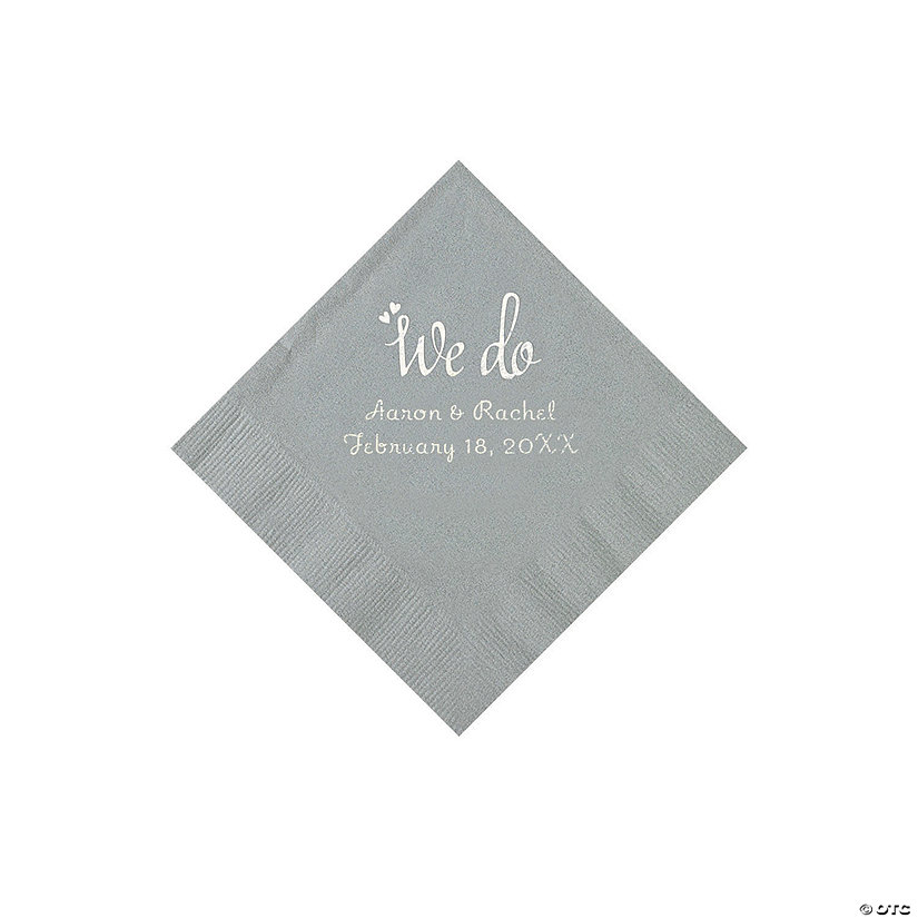 Silver We Do Personalized Napkins with Silver Foil - Beverage Image Thumbnail