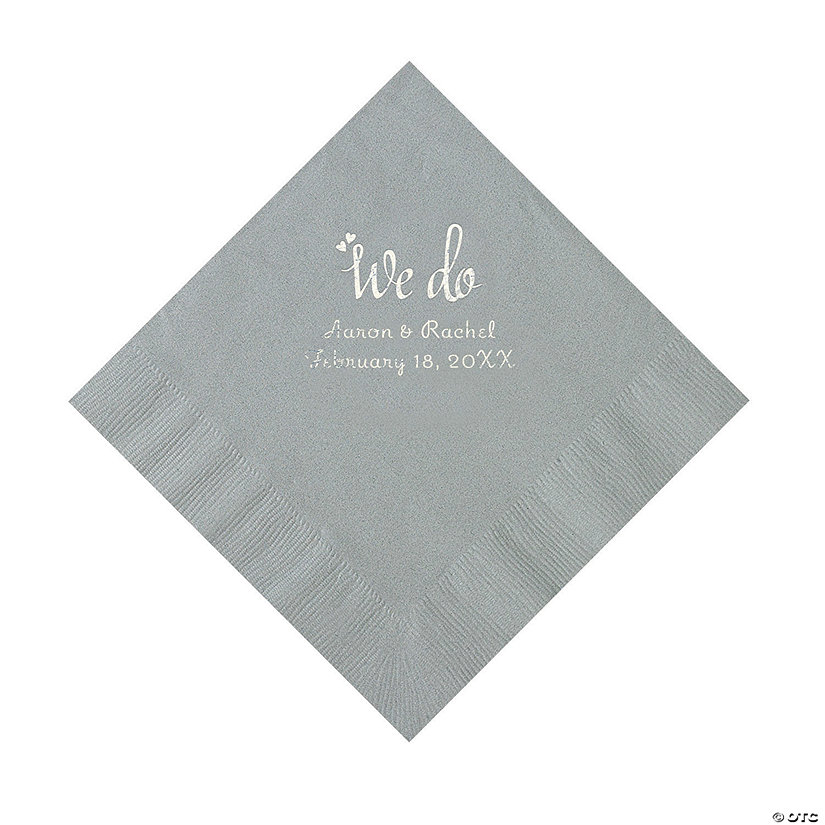 Silver We Do Personalized Napkins with Silver Foil - Luncheon Image Thumbnail