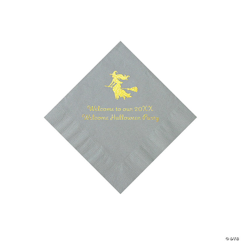 Silver Witch Personalized Napkins with Gold Foil - 50 Pc. Beverage Image Thumbnail