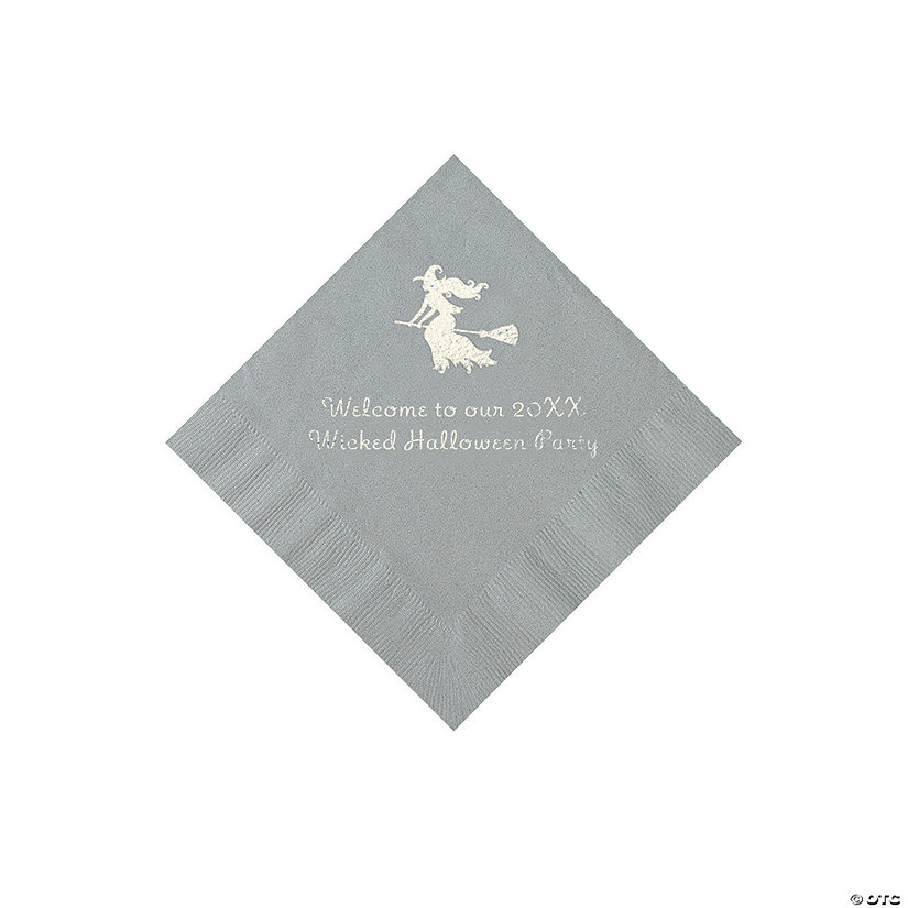 Silver Witch Personalized Napkins with Silver Foil - 50 Pc. Beverage Image