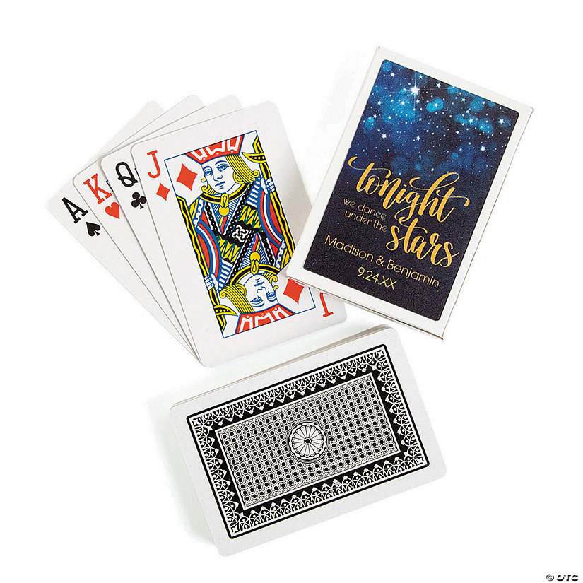 Starry Night Wedding Playing Cards with Personalized Box - 12 Pc. Image