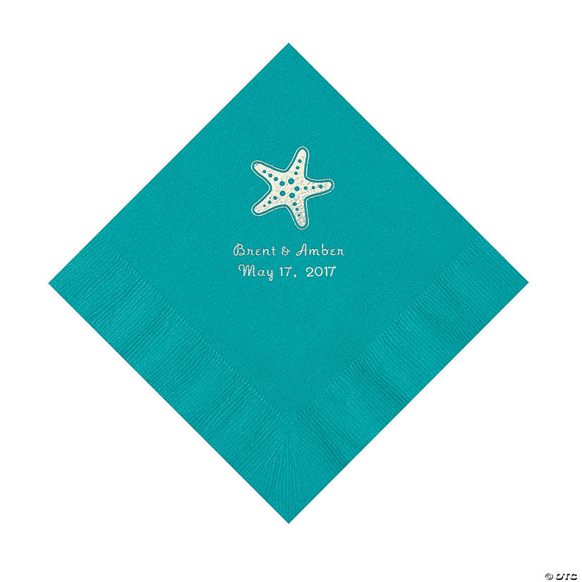 Turquoise Starfish Personalized Luncheon Napkins Oriental Trading