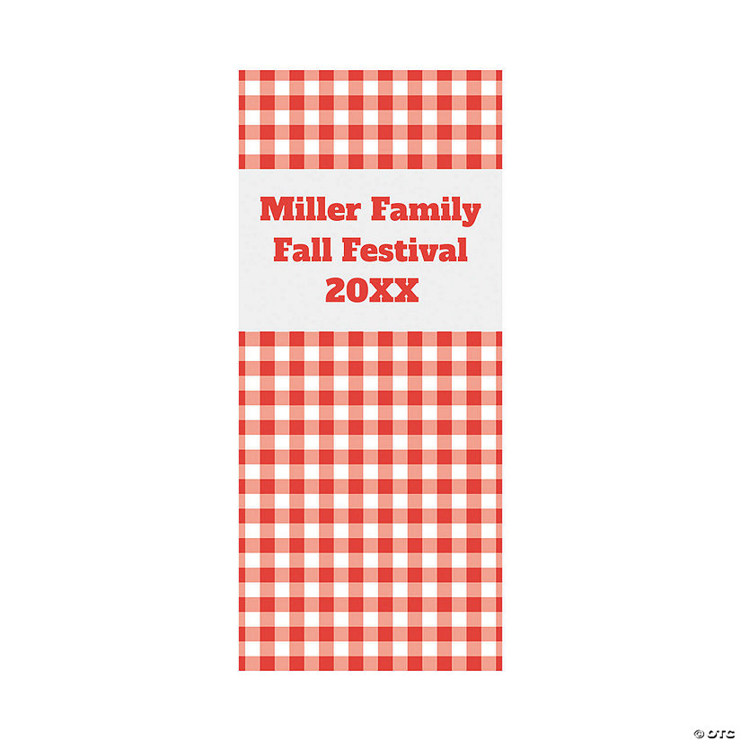 Vertical Gingham Backdrop Custom Banner Image