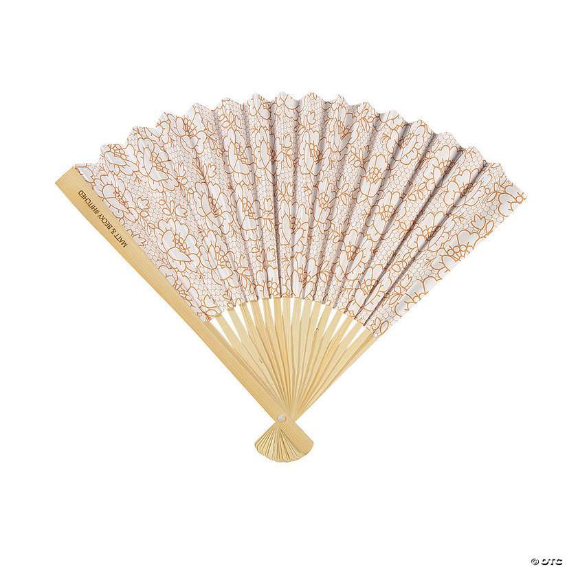 Vintage Lace Folding Hand Fans with Personalized Handle 12 Pc