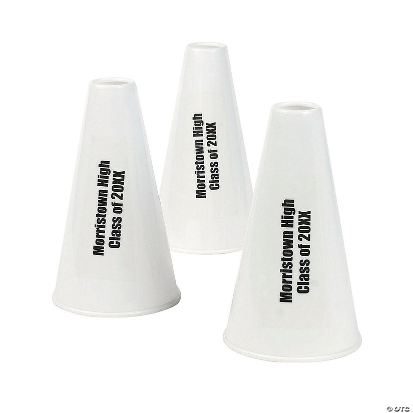 White Personalized Megaphones Oriental Trading