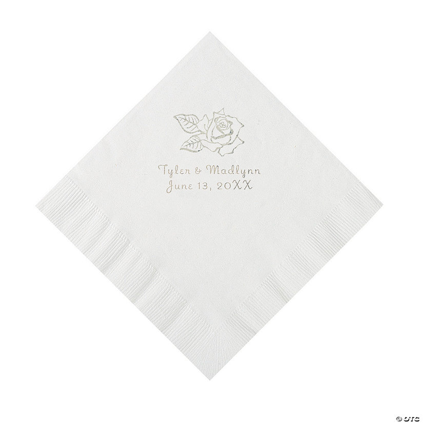 White Rose Personalized Luncheon Napkins Oriental Trading