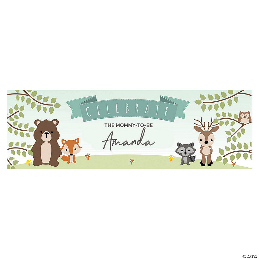 Woodland Baby Shower Custom Banner - Medium Image Thumbnail