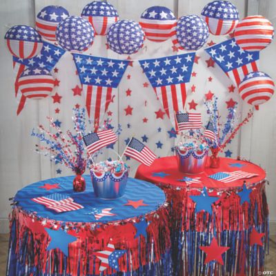 Boys Party Favors for Kids 8-12 Party Favors Adults Fourth of July Decorations Hanging Swirl Shiny Patriotic Party Decor Supplies Independence Day