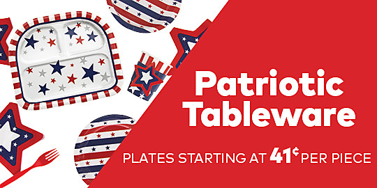 Patriotic Party Tableware - Plates Starting at 41 cents Per Piece