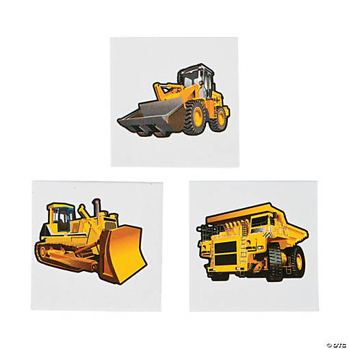 1 1/2" Bulk 72 Pc. Yellow Construction Zone Temporary Tattoos