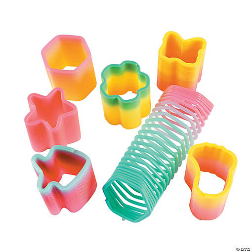 1 1/4" - 1 1/2" Bulk 48 Pc. Mini Rainbow Plastic Magic Spring Assortment