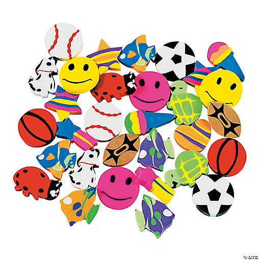 1/2" - 3/4" Mega Bulk 2500 Pc. Mini Rubber Eraser Assortment