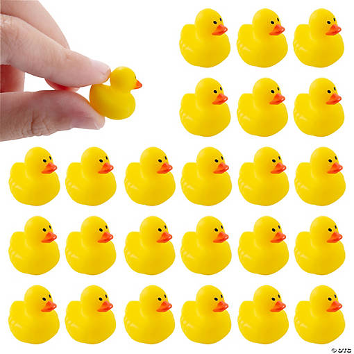 1/2" Yellow Classic Micro Rubber Ducks - 24 Pc.