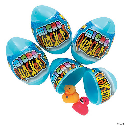 1 3/4" Bulk 48 Pc. Micro Quackers Rubber Duck-Filled Easter Eggs