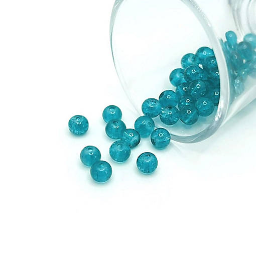 1 Strand 6mm Blue Crackle Beads