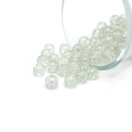 1 Strand 6mm Clear Crackle Beads
