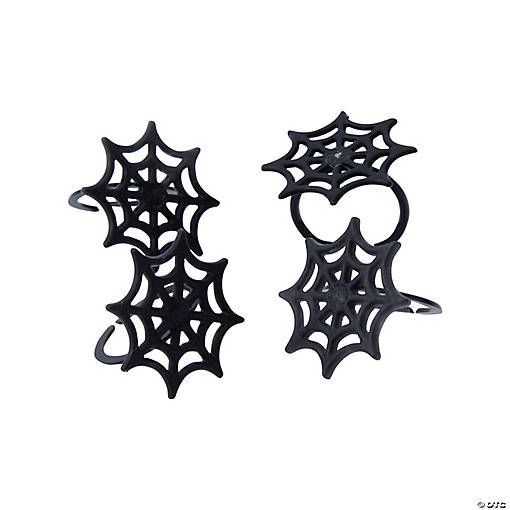 1" x 1" Bulk 144 Pc. Black Spider Web Plastic Rings