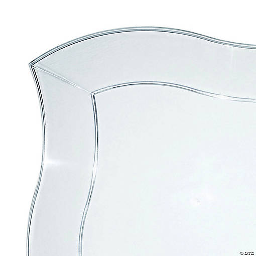 10" Clear Wave Plastic Dinner Plates (40 Plates)