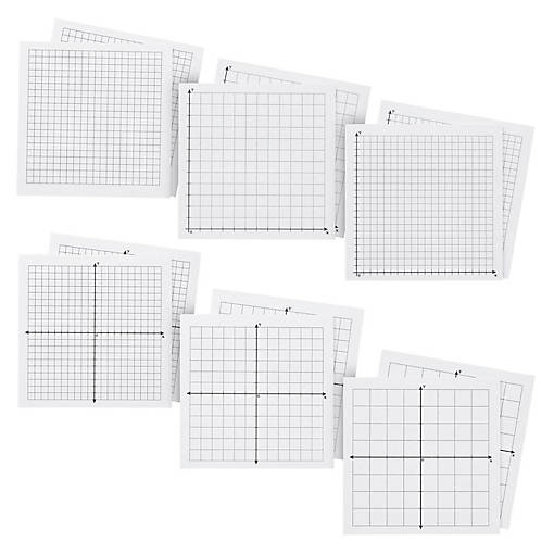 10 Pack Mini Graph Paper Sticky Notes in 6 Designs, 25 Sheets per Pad, 3x3 In