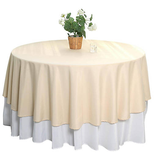 10 pcs 108" Round Polyester Tablecloths Tabletop Wedding  Decorations
