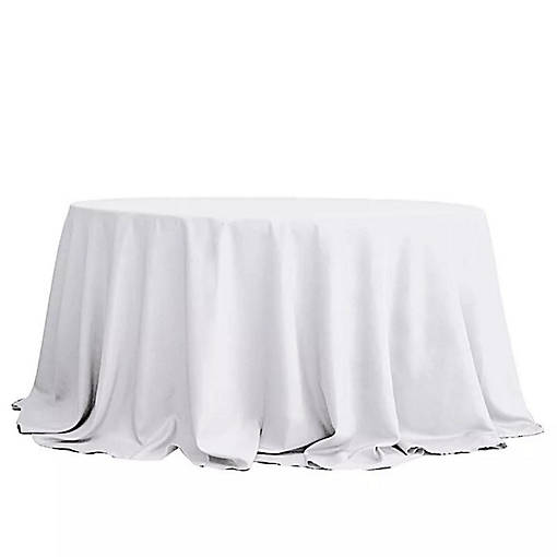 10 Pcs 132" Round Polyester Tablecloths Wedding Party  