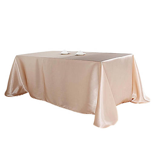 10 Pcs 90X156" Satin Rectangular Tablecloths Wedding Catering Dining Decorations