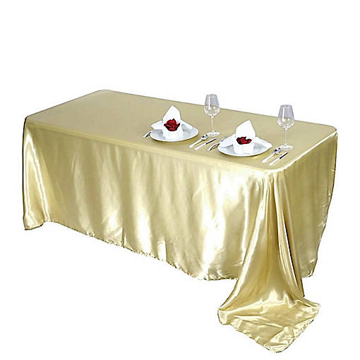 10 Pcs 90X156" Satin Rectangular Tablecloths Wedding Catering Dining Decorations
