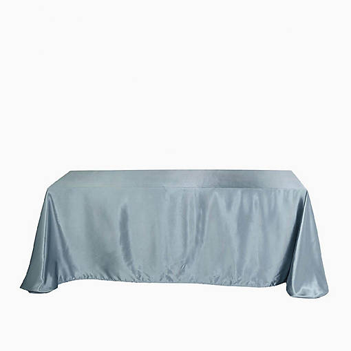 10 Pcs 90X156" Satin Rectangular Tablecloths Wedding Catering Dining Decorations
