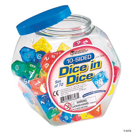 10-Sided Dice in Dice - 72 Pc.