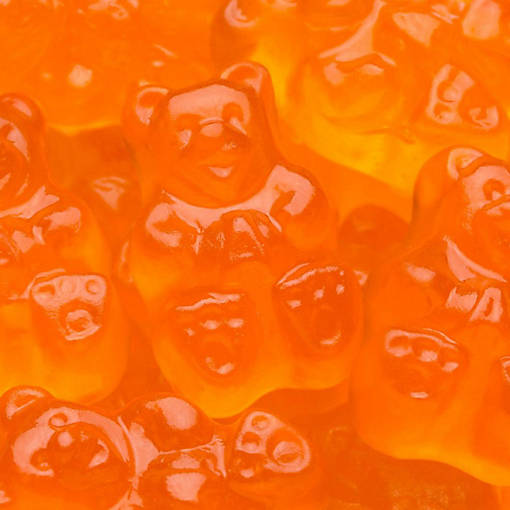 100 Pcs Orange Candy Gummi Bears (1 lb)