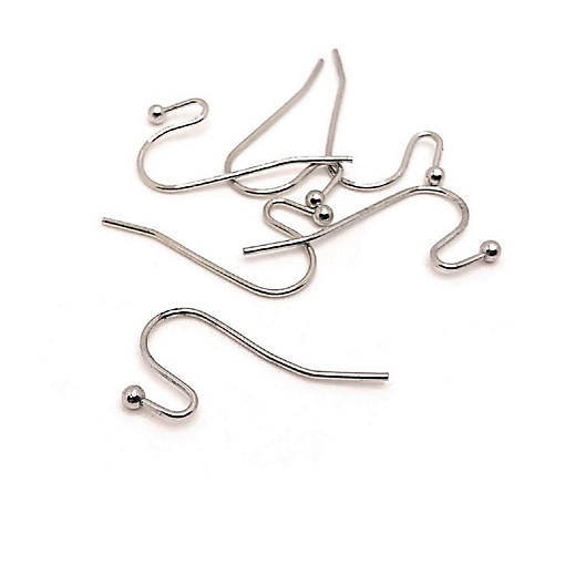 100 Pcs Silver Shepherd Earring Wires