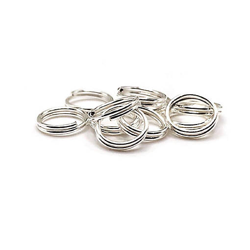 100 Pieces 8mm Silver Split Jump Rings