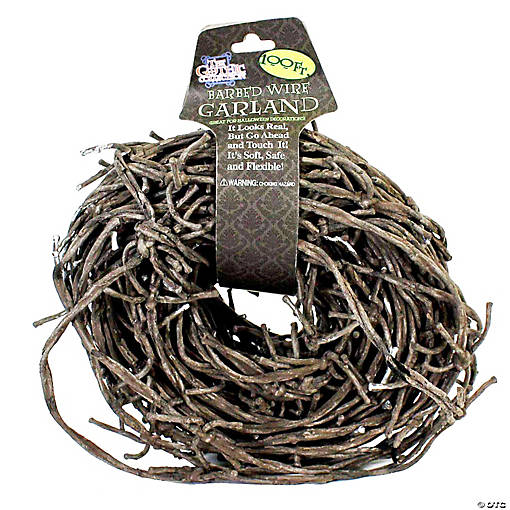 100' Rusted Barb Wire Decoration