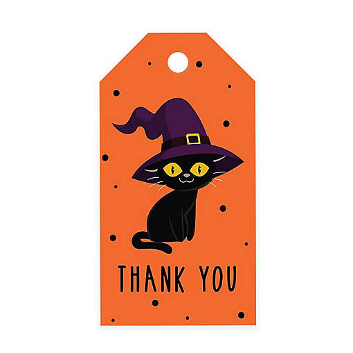 100PCS Black Cat Halloween Gift Tags