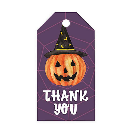 100PCS Cute Pumpkin Hat Halloween Tags