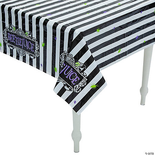 108" x 54" Beetlejuice&amp;#8482; Rectangle Disposable Plastic Tablecloth