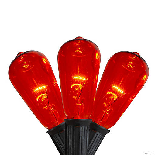 10ct Orange Edison E17 Halloween Light Set - 9ft Black Wire