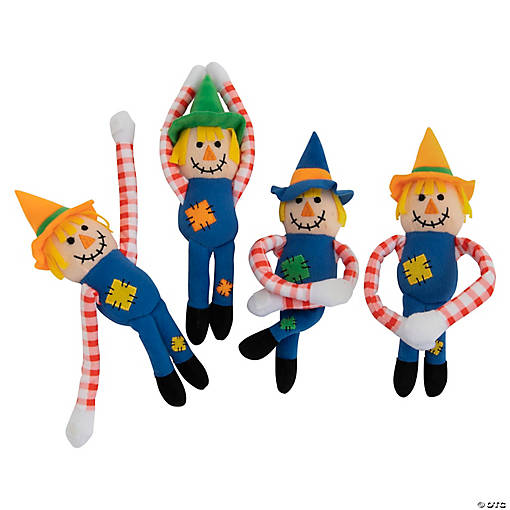 11" Fall Multicolor Long-Arm Stuffed Scarecrows &amp;#8211; 12 Pc.  