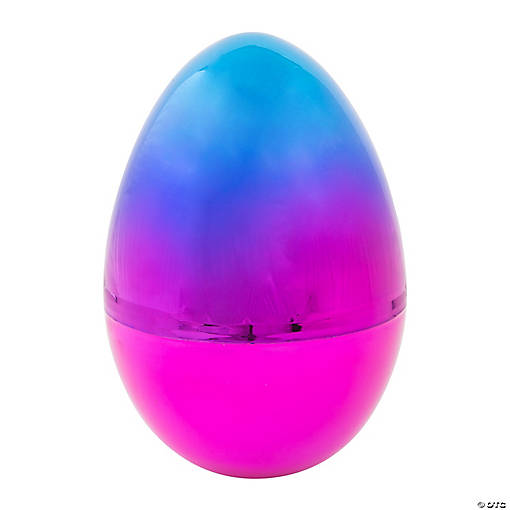 11" Fillable Two-Tone Metallic Plastic Easter Egg - 1 Pc.