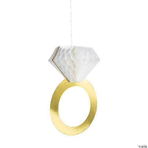 12" Diamond Ring Honeycomb Ceiling Decorations - 4 Pc.